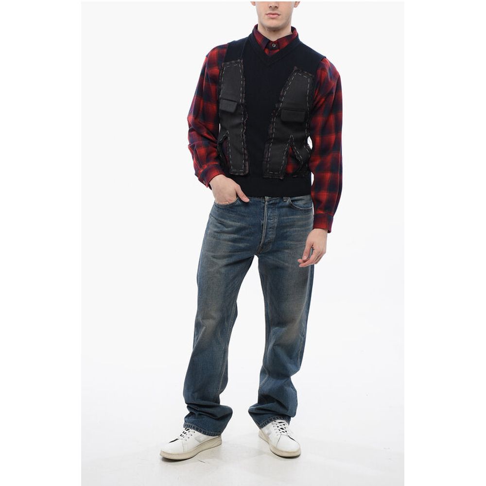Maison Margiela Destructured Effect Sleeveless V-neck Sweater