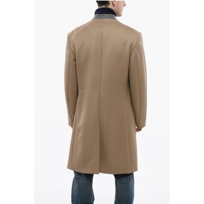 Maison Margiela Single Breasted Wool Coat With Hidden