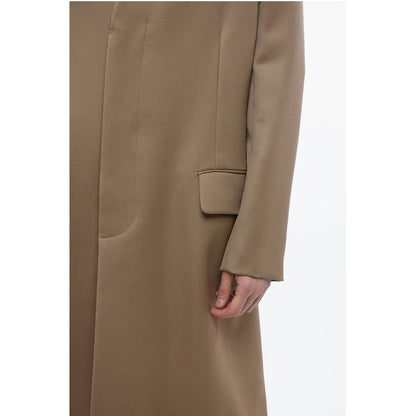 Maison Margiela Single Breasted Wool Coat With Hidden
