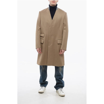 Maison Margiela Single Breasted Wool Coat With Hidden