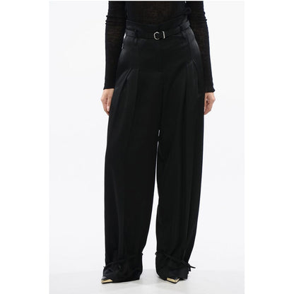 Jil Sander Satin Pants with Lace-up Hems