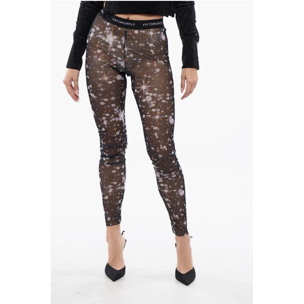 Viktor & Rolf Sparks Print PRIVATE PARTY Sheer Leggings