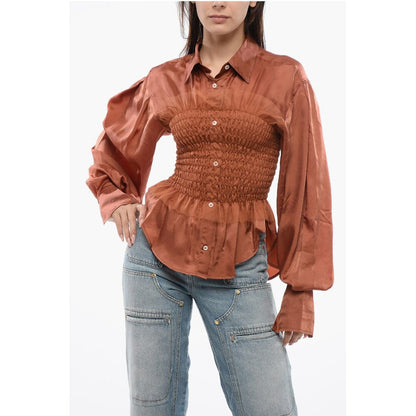 Viktor & Rolf Satin EVENING GATHERINGS Blouse With Ruffles