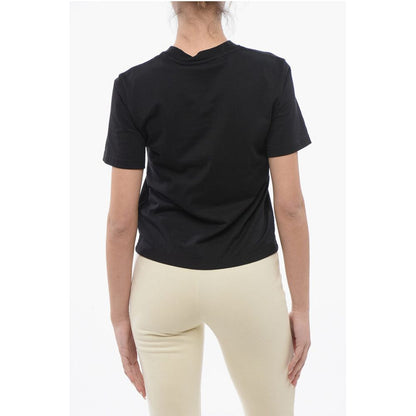 Palm Angels Cropped T-shirt With Embroidered Logo