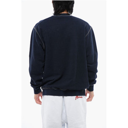 Dsquared² Distressed Effect Cool Fit Brushed Cotton Crewneck Sweater