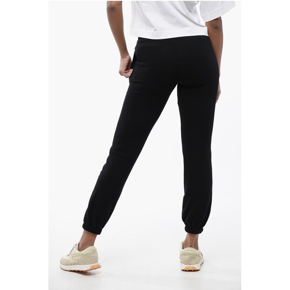 Off-White High-Waisted Brushed Cotton Joggers with Contrasting Monogra