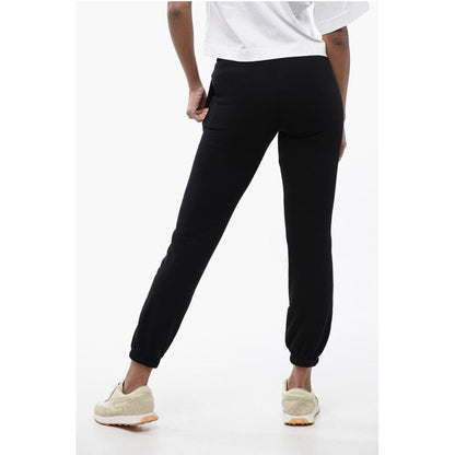 Off-White High-Waisted Brushed Cotton Joggers with Contrasting Monogra