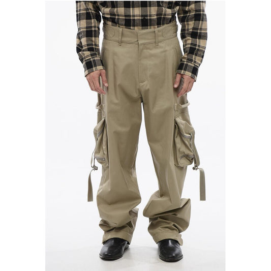 Off-White High Waisted Cargo Pants With Zipped Pockets