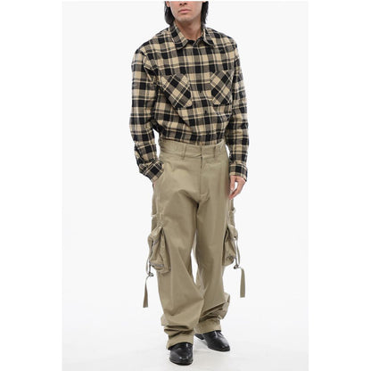 Off-White High Waisted Cargo Pants With Zipped Pockets