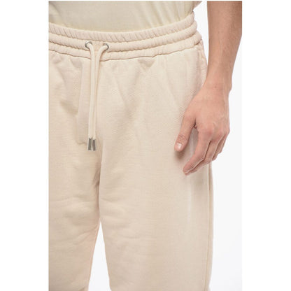 Off-White Embroidered Brushed Cotton Joggers