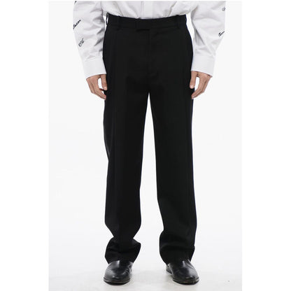 Off-White Double Pleated High Waisted Wool Pants