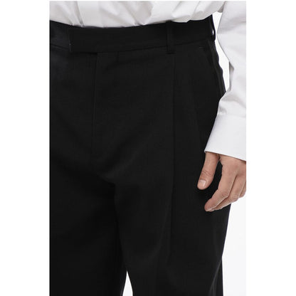 Off-White Double Pleated High Waisted Wool Pants