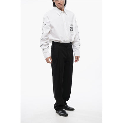 Off-White Double Pleated High Waisted Wool Pants