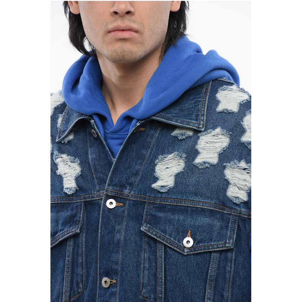 Off-White Distressed Effect STARS OVER Denim Vest