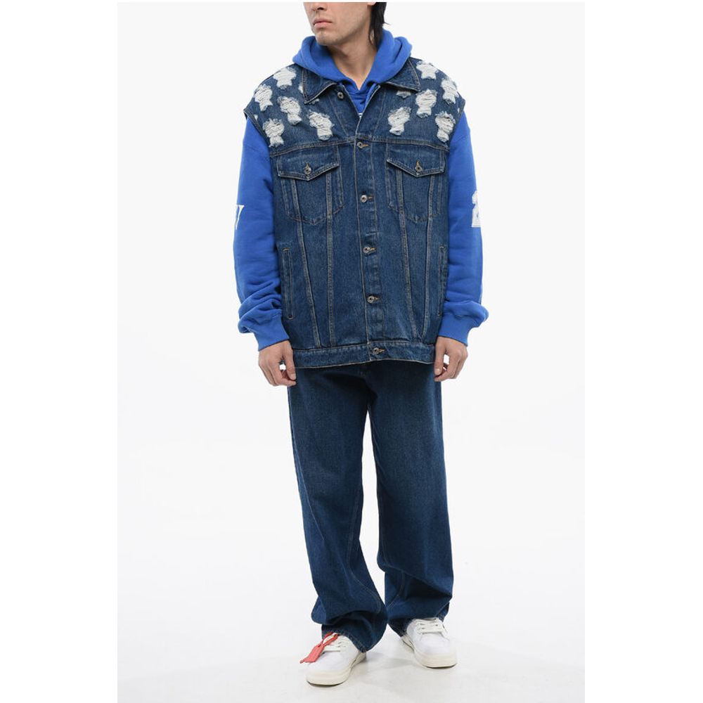 Off-White Distressed Effect STARS OVER Denim Vest