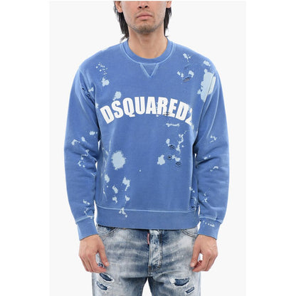 Dsquared² Logo Print Distressed Effect Crewneck Sweatshirt