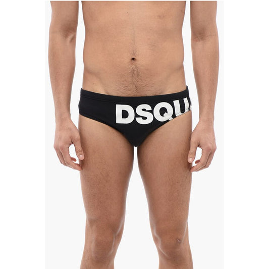 Dsquared² Solid Color Swim Brief with Contrasting Logo