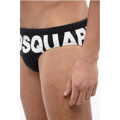 Dsquared² Solid Color Swim Brief with Contrasting Logo