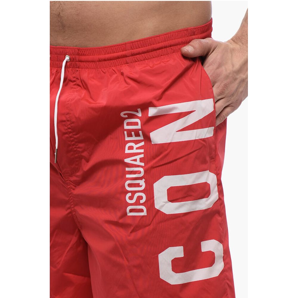 Dsquared² ICON Nylon Swim Shorts with Maxi Printed Logo