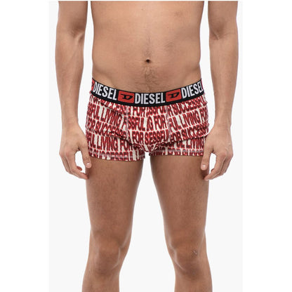 Diesel Set 3 Pairs of Stretch Cotton Boxers with Logoed Elastic Ban