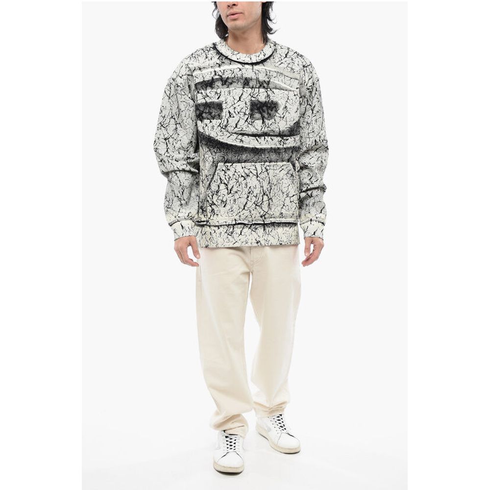 Diesel RED TAG Cracked Effect S-MACOVAL Crew-neck Sweatshirt