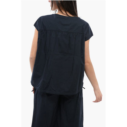 Woolrich Popeline Sleeveless Shirt with Drawstringed Hem
