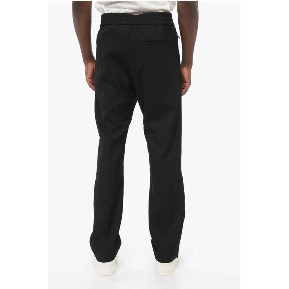 Armani EMPORIO Single-pleated Virgin Wool Pants with Elastic Waistb