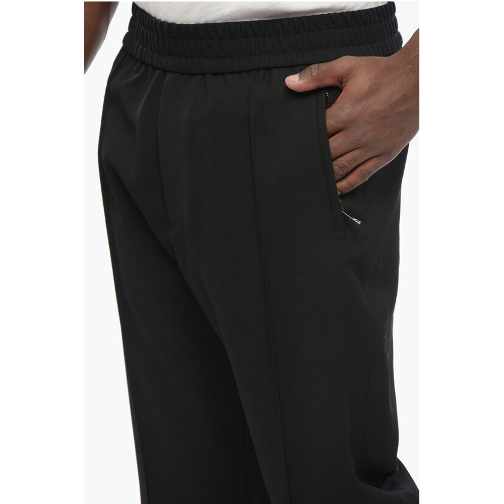 Armani EMPORIO Single-pleated Virgin Wool Pants with Elastic Waistb