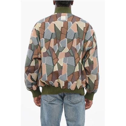 Armani EMPORIO Sustainable Cotton Blend Bomber Jacket with Geometri