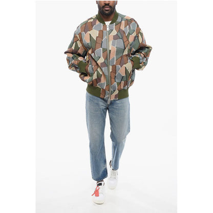 Armani EMPORIO Sustainable Cotton Blend Bomber Jacket with Geometri