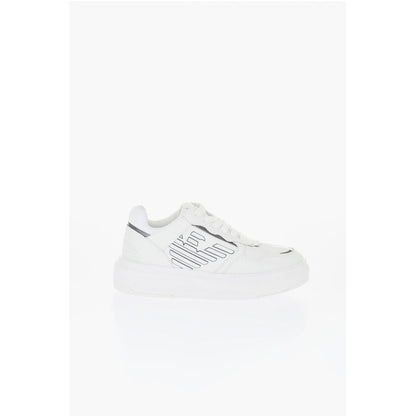 Armani Leather Low-Top Sneakers With Metallic Details