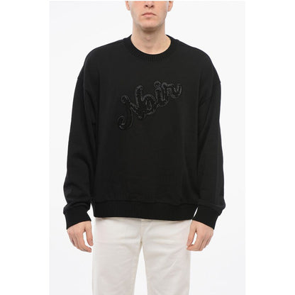 Armani EMPORIO Crew Neck NOIR Sweatshirt with Beaded Embroidery