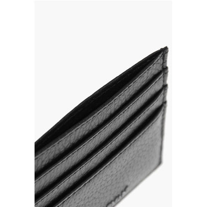 Armani EMPORIO Textured Leather Card Holder with Embossed Logo