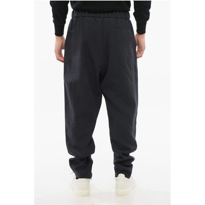 Armani GIORGIO Single-pleated Pure Linen Pants with Elastic Waistba