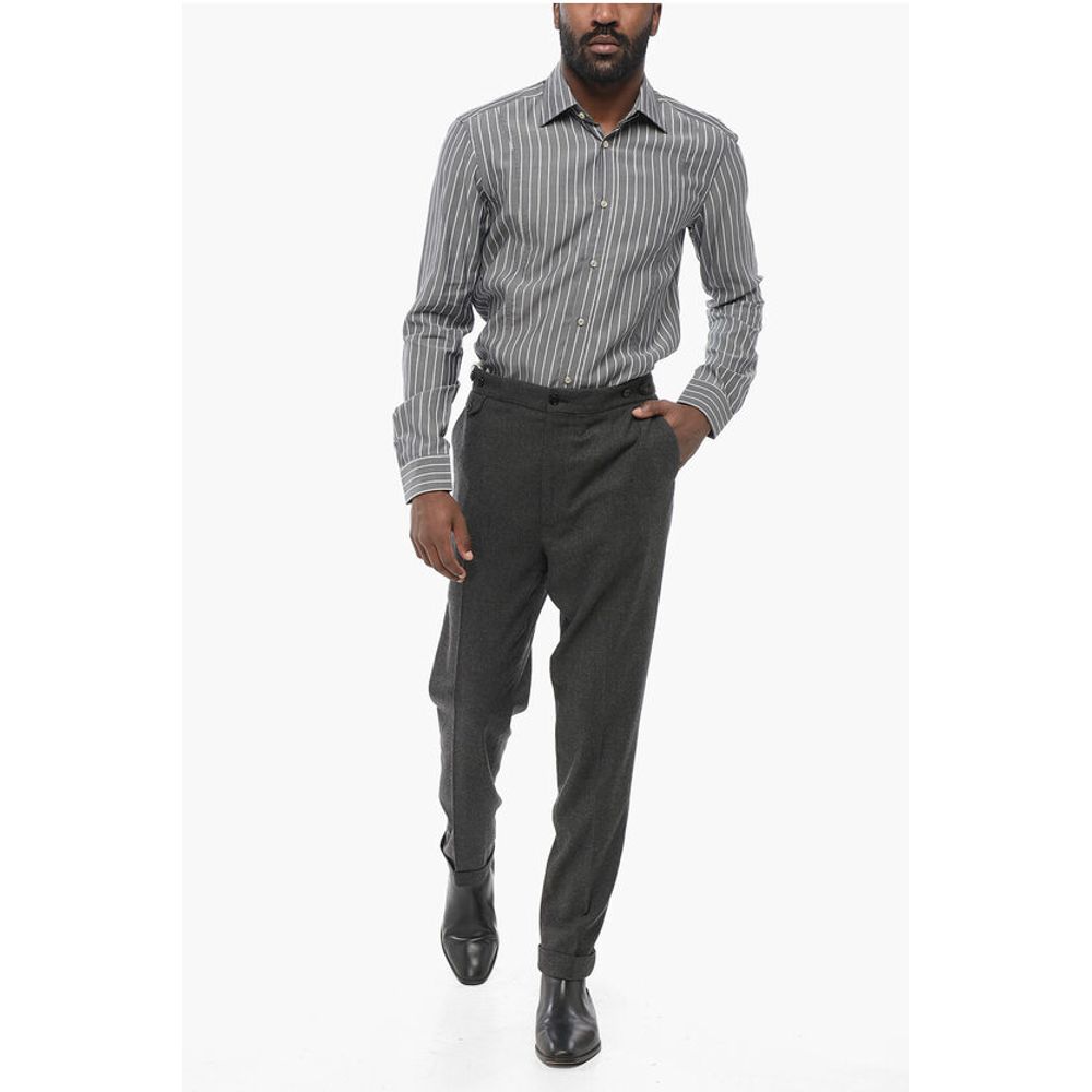 Dolce & Gabbana RE-EDITION Wool Blend Pants with Cuffs