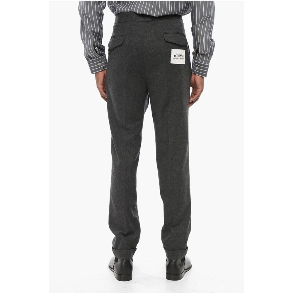 Dolce & Gabbana RE-EDITION Wool Blend Pants with Cuffs
