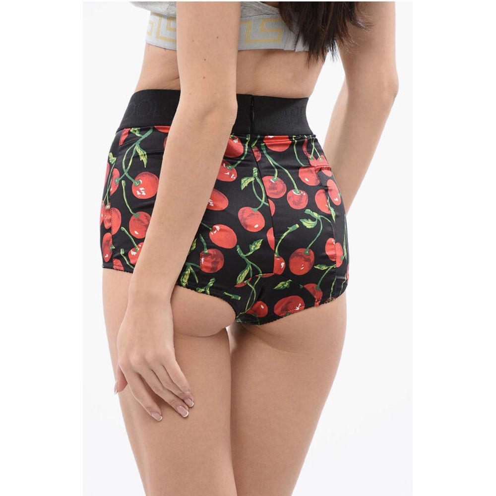 Dolce & Gabbana High-waisted Bikini Slip with Cherry Print