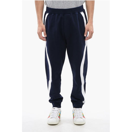 Dsquared² Contrasting Band Relax Fit Brushed Cotton Joggers
