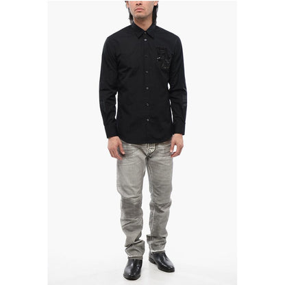 Dsquared² Long Sleeved NIGHT COLLEGE Shirt With Sequined Logo