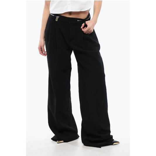 Dsquared² Double-pleated ICON Palazzo Pants with Zip Waist Detail