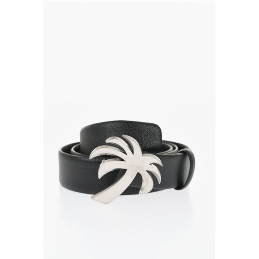 Palm Angels Leather Belt with Palm-Shaped Buckle 35mm