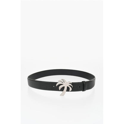 Palm Angels Leather Belt with Palm-Shaped Buckle 35mm