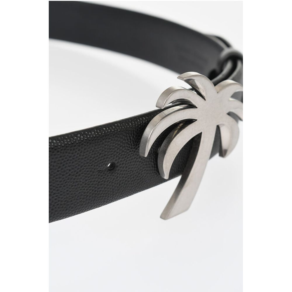 Palm Angels Leather Belt with Palm-Shaped Buckle 35mm