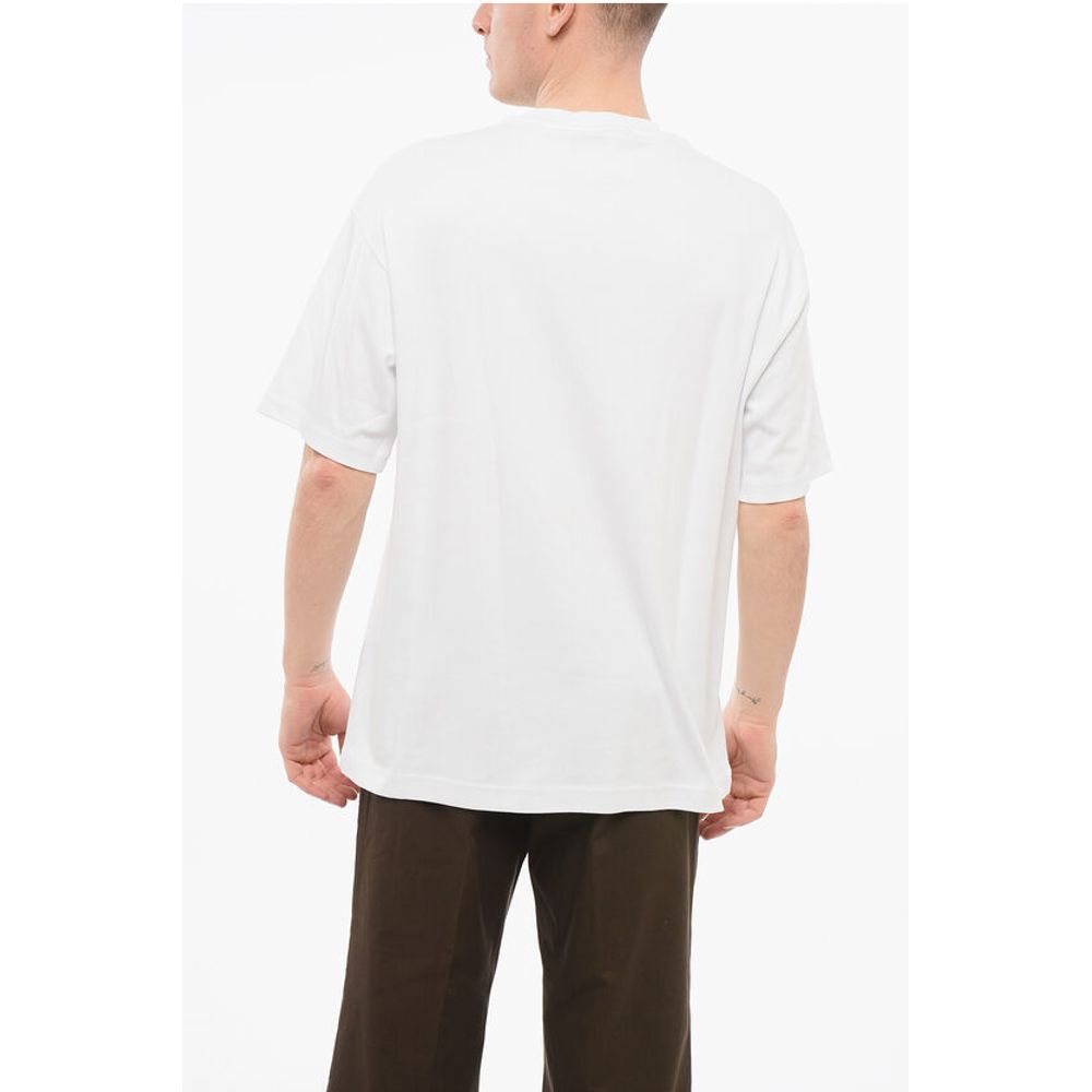 Versace JEANS COUTURE Cotton Loose Fit T-Shirt with Printed Logo