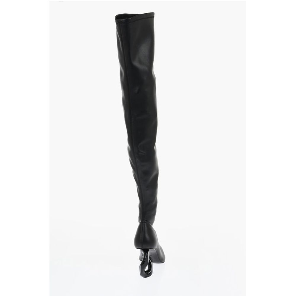 J.W.Anderson Pointed Leather CHAIN Thigh-High Boots With Statement Heel 9
