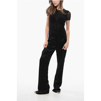 Blumarine Tulle T-Shirt with Rhinestone Logo