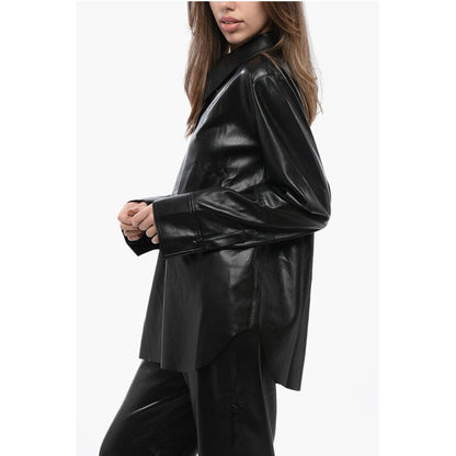 Nanushka Solid Color Faux Leather NAUM Shirt