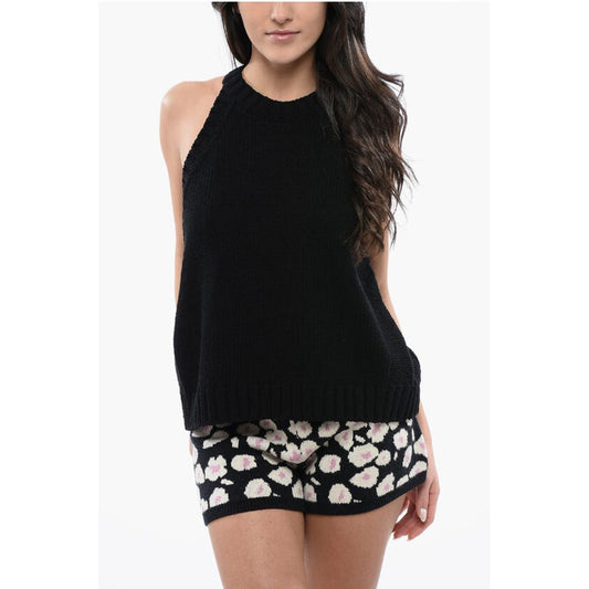 AllSaints Solid Color Crochet Top