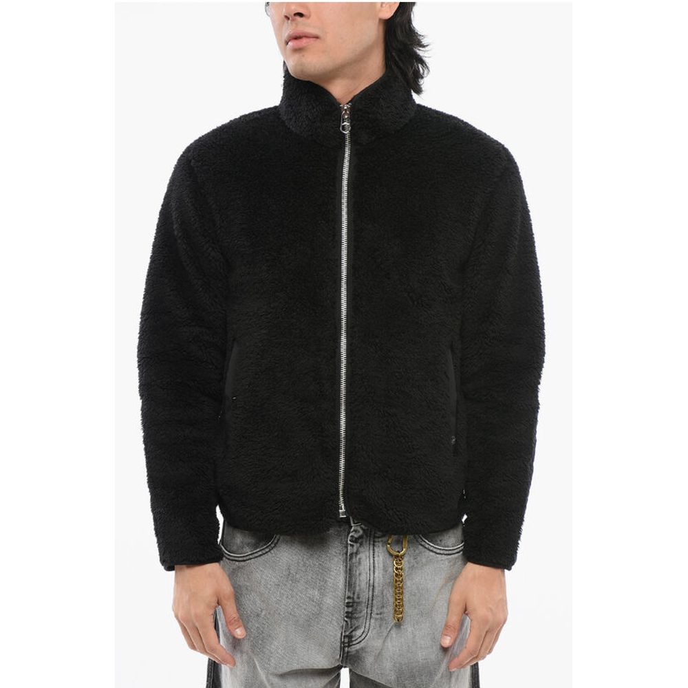 Rag&Bone Zip-up Sherpa Sweatshirt with Nylon Details