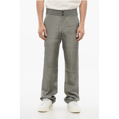 Dries Van Noten Satin PELVILLE Pants with Elastic Waistband